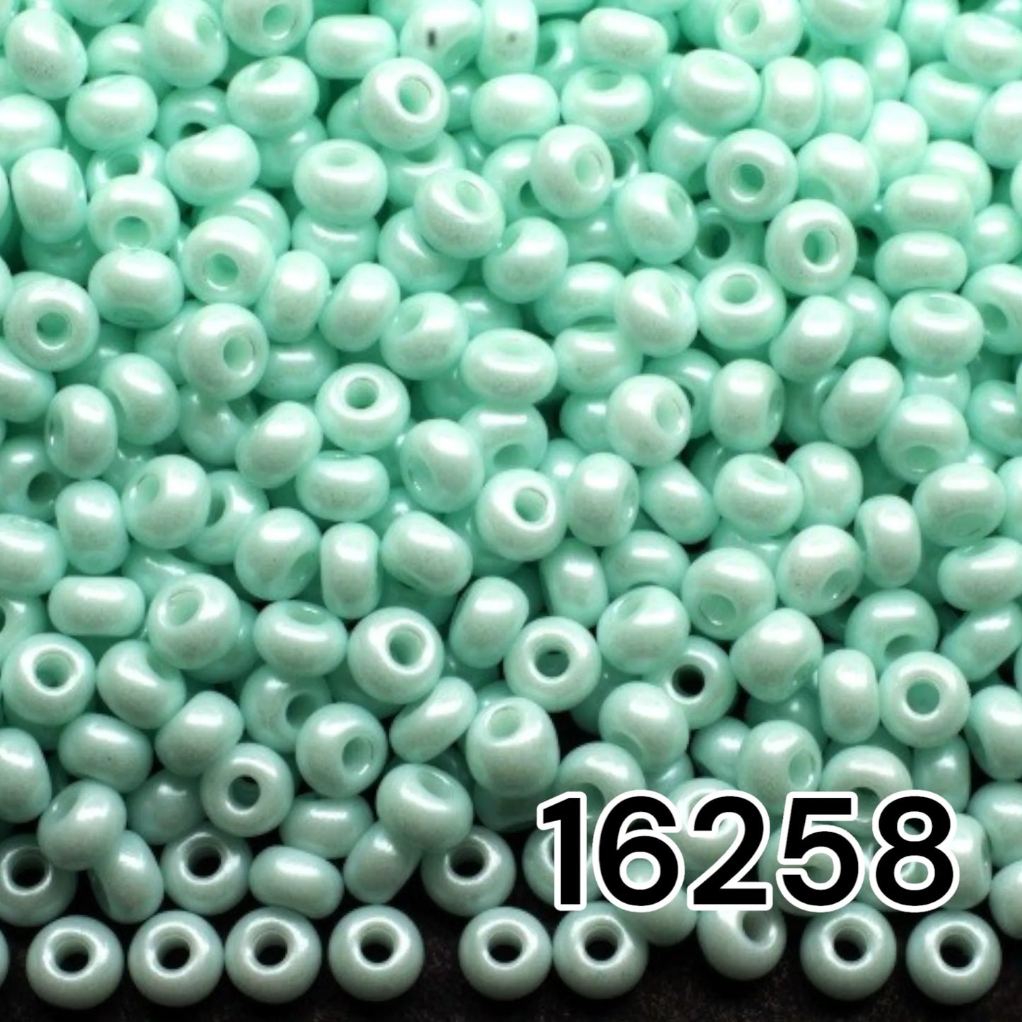16258 Czech seed beads PRECIOSA round 10/0 turquoise. Chalk - Terra Pearl.