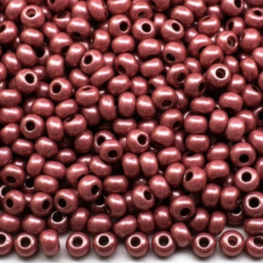 10/0 16797 Preciosa Czech Glass Koraliki Rocailles 2.3mm. Kreda Brązowy Różowy.
