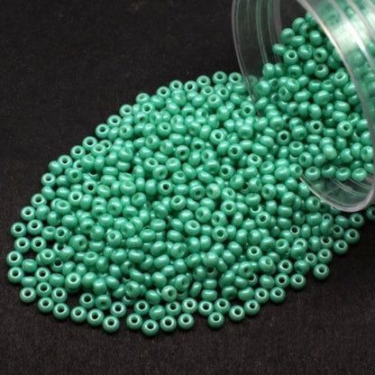 10/0 16958 Preciosa Seed Beads. Chalk Turquoise.