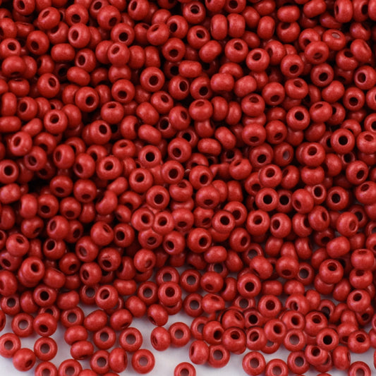 10/0 16A18 matte Preciosa Tsjekkiske glass små perler Rocailleperler 2.3mm. Kritt rødbrun.