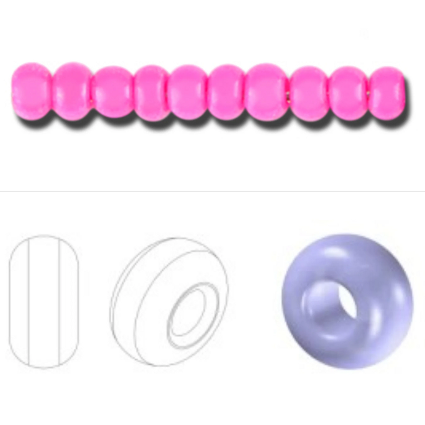 10/0 16A26 matte Preciosa Czech Glass Seed Beads Rocailles 2.3mm. Chalk Pink.