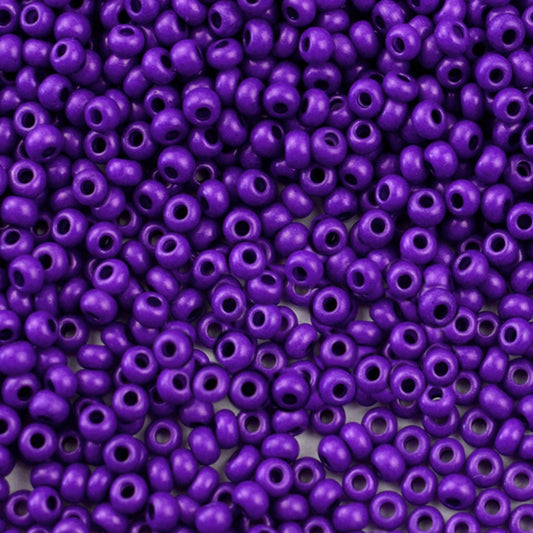 10/0 16A28 matte Preciosa Tsjekkiske glass små perler rocailleperler 2.3mm. Kritt lilla.