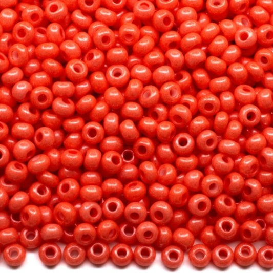 10/0 16A91 Preciosa Perline di Vetro Ceco Rocaille 2.3mm. Arancione Gesso.