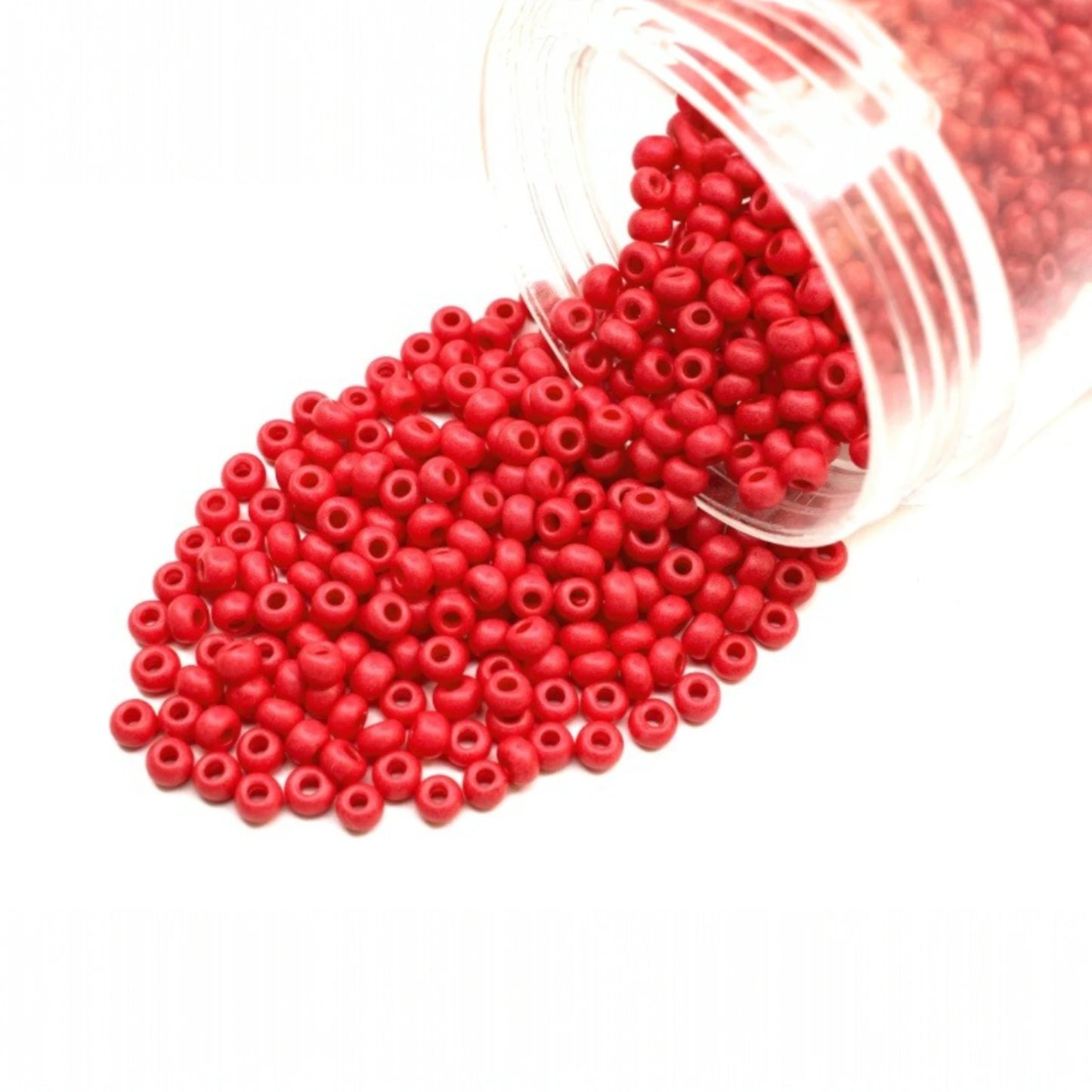 10/0 16A98 matte Preciosa Czech Glass Seed Beads Rocailles 2.3mm. Chalk Red.