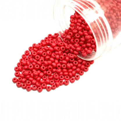 10/0 16A98 matte Preciosa Czech Glass Seed Beads Rocailles 2.3mm. Chalk Red.