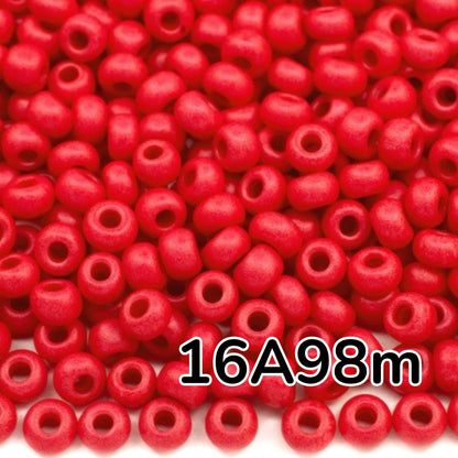 10/0 16A98 matte Preciosa Czech Glass Seed Beads Rocailles 2.3mm. Chalk Red.
