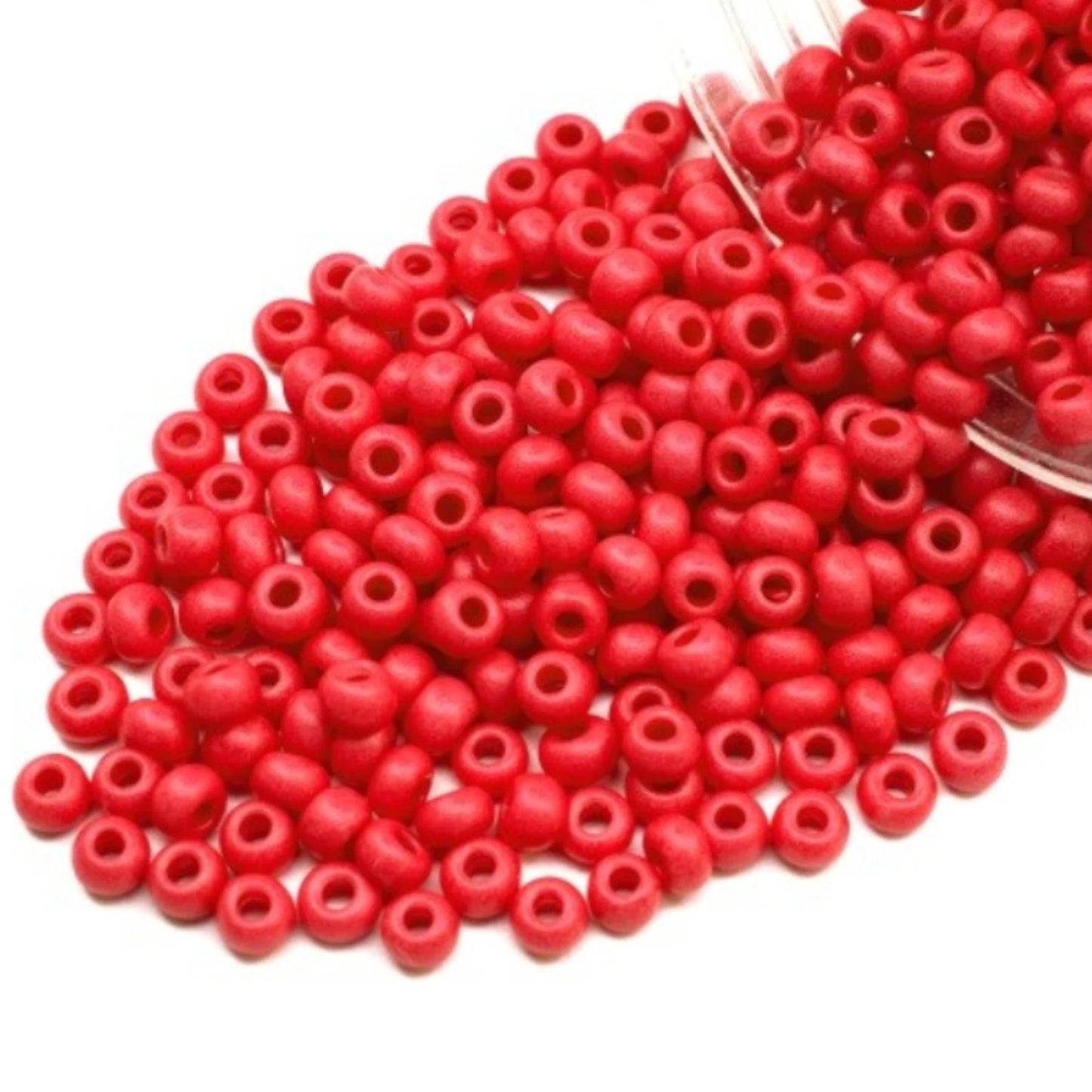 10/0 16A98 matte Preciosa Czech Glass Seed Beads Rocailles 2.3mm. Chalk Red.