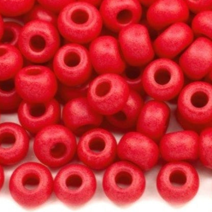 10/0 16A98 matte Preciosa Czech Glass Seed Beads Rocailles 2.3mm. Chalk Red.