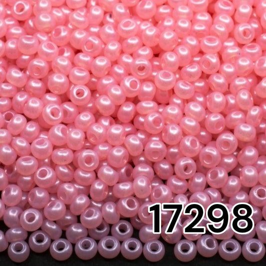 17298 Rocailles tchèques PRECIOSA rondes 10/0 rose. Albâtre - Terra Pearl.