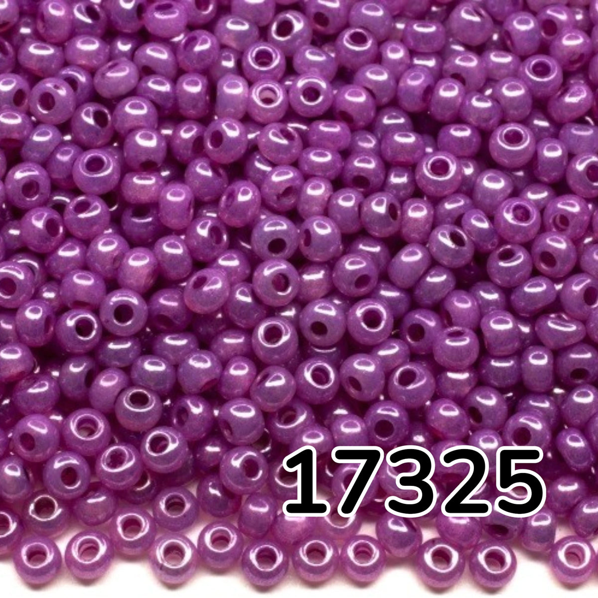 10/0 17325 Preciosa czeskie szklane Koraliki Rocailles 2.3mm. Ceylon fioletowy alabastrowy biały połysk - barwione Terra.
