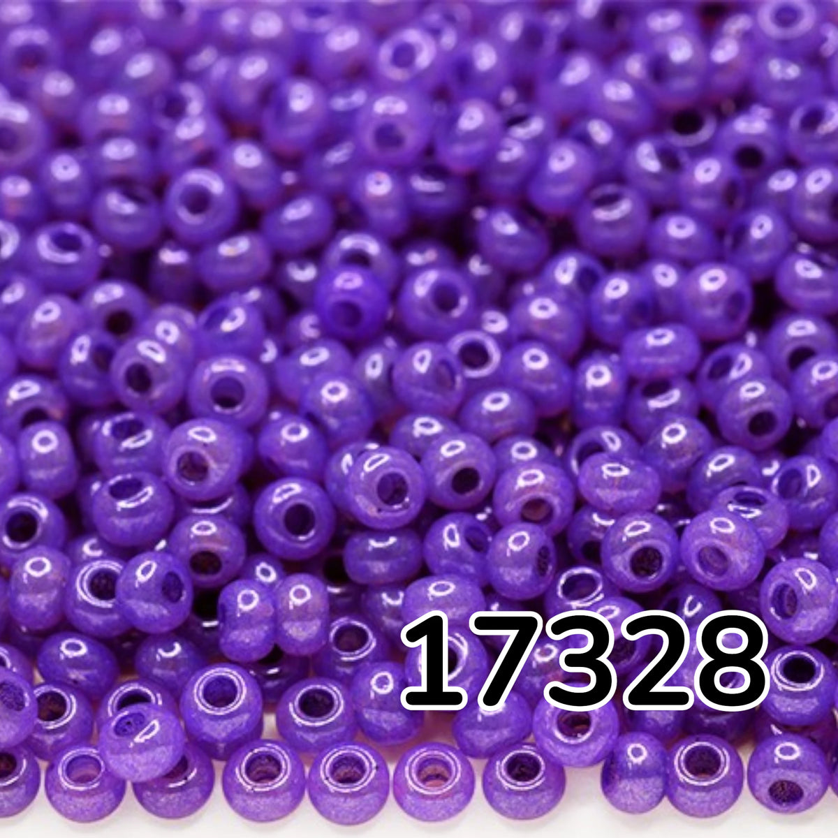 10/0 17328 Preciosa tjekkiske glasperler Rocailles 2.3mm. Ceylon Violet Alabaster White Luster - Terra-farvet.