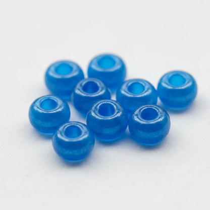 10/0 17336 Preciosa Perles de Rocaille en verre tchèque 2.3mm. Bleu Ceylan, blanc albâtre, lustre – teintes Terra.