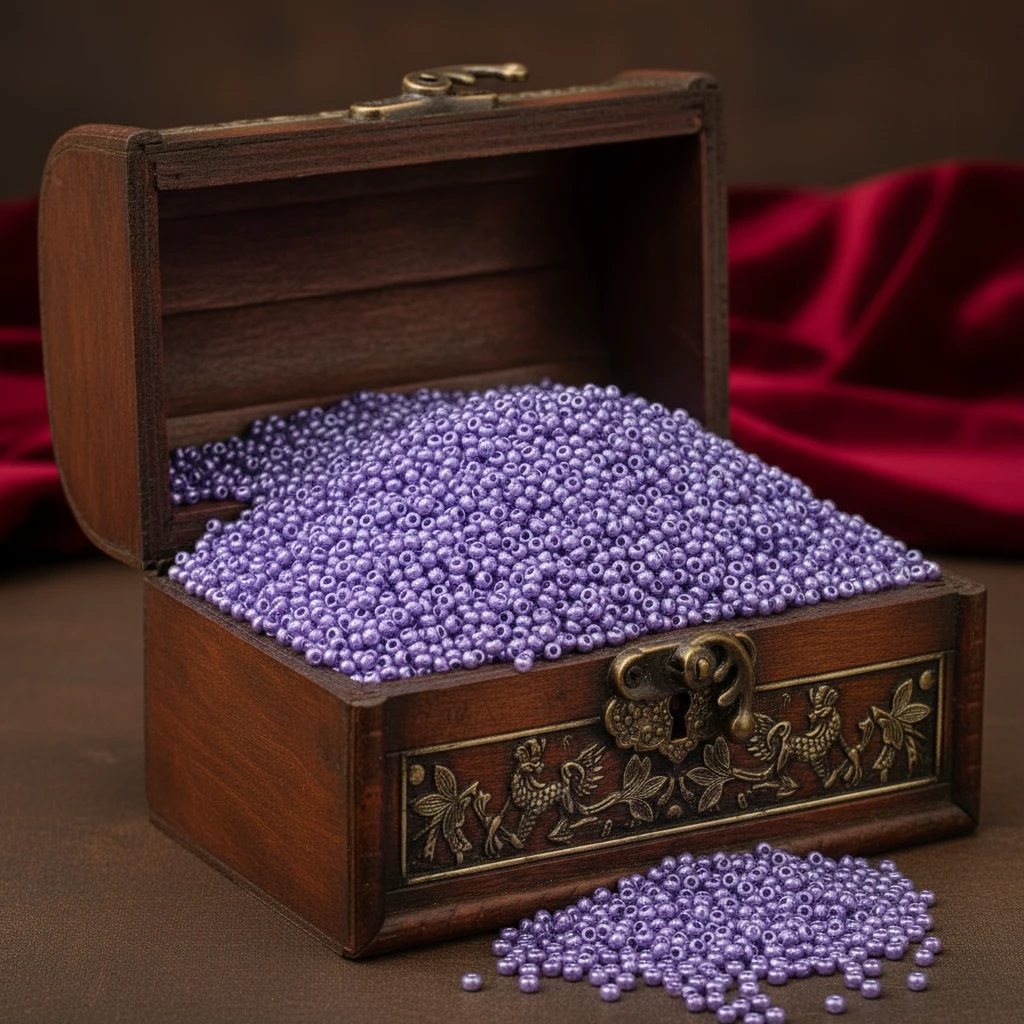 10/0 17528 Preciosa Perles de Rocaille en verre tchèque 2.3mm. Violet métallisé teinté Alabaster, Sfinx.