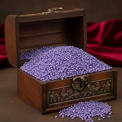 10/0 17528 Preciosa Perles de Rocaille en verre tchèque 2.3mm. Violet métallisé teinté Alabaster, Sfinx.