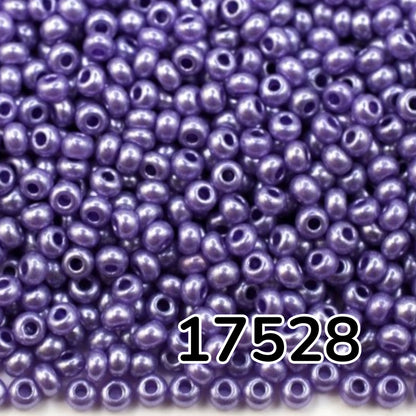 10/0 17528 Preciosa Perles de Rocaille en verre tchèque 2.3mm. Violet métallisé teinté Alabaster, Sfinx.