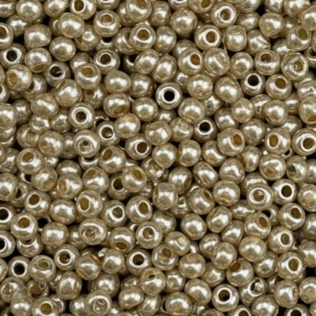 10/0 17584 Preciosa Missangas/Miçangas Pequenas (contas miúdas) de Vidro Checo Rocaille 2.3mm. Alabastro Tingido Metálico Laranja-Castanho, Sfinx.