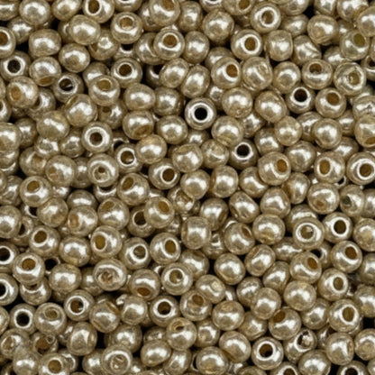 10/0 17584 Preciosa Missangas/Miçangas Pequenas (contas miúdas) de Vidro Checo Rocaille 2.3mm. Alabastro Tingido Metálico Laranja-Castanho, Sfinx.