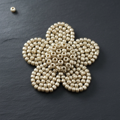 10/0 17584 Preciosa Missangas/Miçangas Pequenas (contas miúdas) de Vidro Checo Rocaille 2.3mm. Alabastro Tingido Metálico Laranja-Castanho, Sfinx.