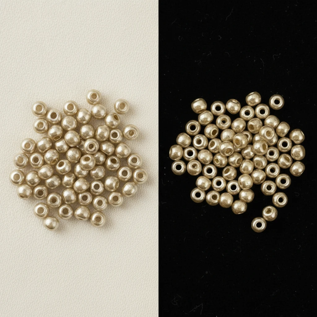 10/0 17584 Preciosa Missangas/Miçangas Pequenas (contas miúdas) de Vidro Checo Rocaille 2.3mm. Alabastro Tingido Metálico Laranja-Castanho, Sfinx.