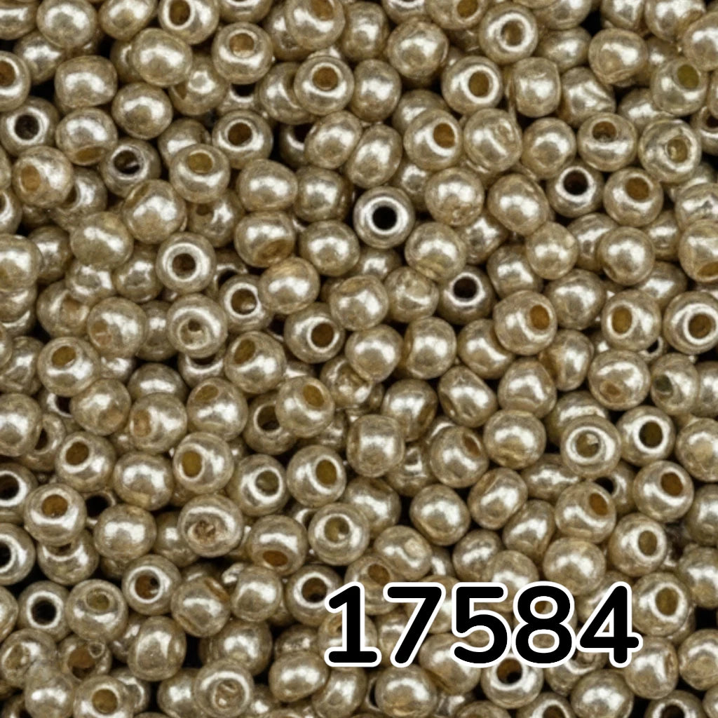 10/0 17584 Preciosa Missangas/Miçangas Pequenas (contas miúdas) de Vidro Checo Rocaille 2.3mm. Alabastro Tingido Metálico Laranja-Castanho, Sfinx.