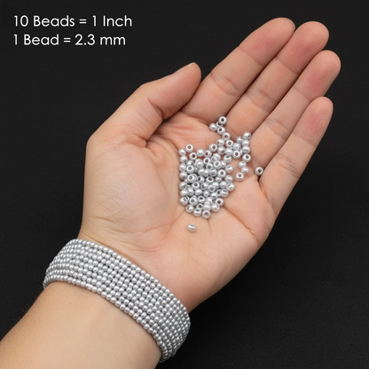10/0 17708 Preciosa Perline di vetro ceche Rocaille 2.3mm. Alabastro tinto effetto metallico argento.