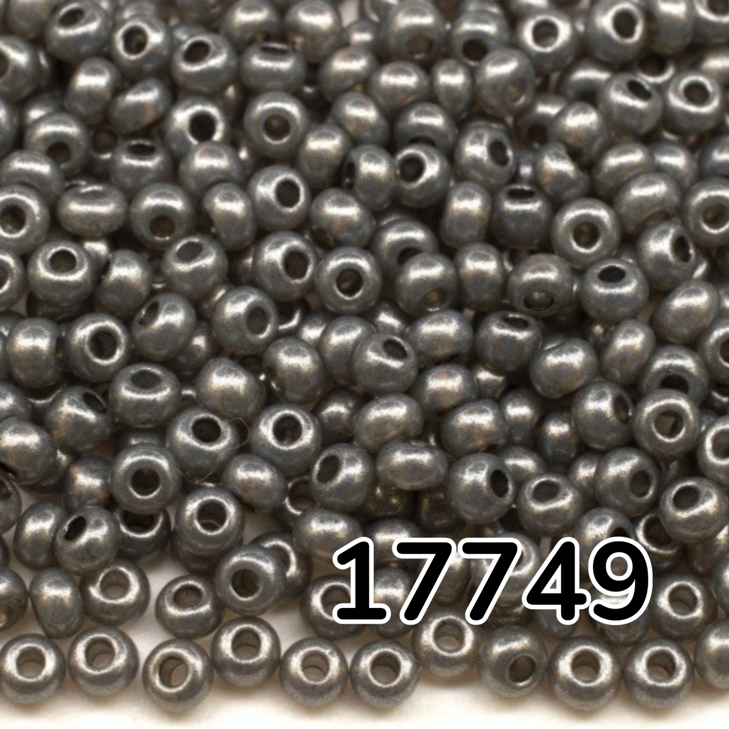 10/0 17749 Perline di Vetro Ceco Preciosa Rocaille 2,3 mm. Alabastro Metallico Nero - Terra Tinto.