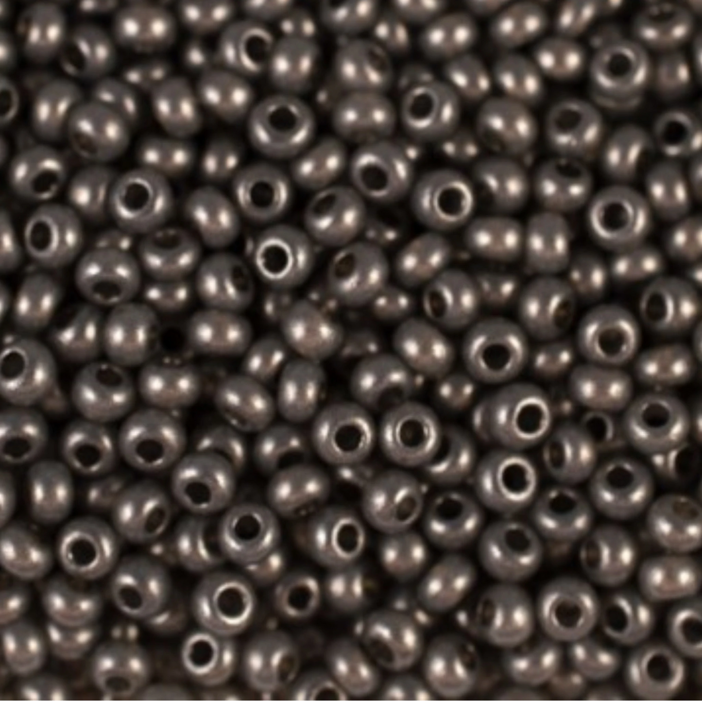 10/0 17749 Perline di Vetro Ceco Preciosa Rocaille 2,3 mm. Alabastro Metallico Nero - Terra Tinto.