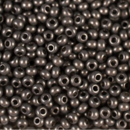 10/0 17749 Perline di Vetro Ceco Preciosa Rocaille 2,3 mm. Alabastro Metallico Nero - Terra Tinto.
