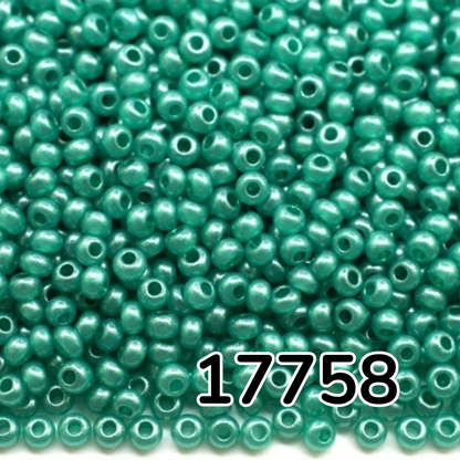 10/0 17758 Preciosa Čekiško stiklo karoliukai rokajaus 2,3 mm. Žalios metalinės alabastro – Terra dažytos.