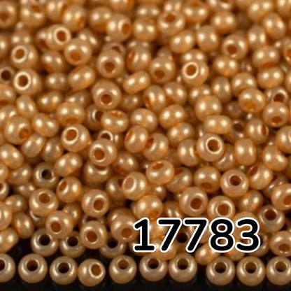 10/0 17783 Perles en verre tchèque Preciosa de Rocaille 2,3 mm. Orange métallique albâtre - teint terre.