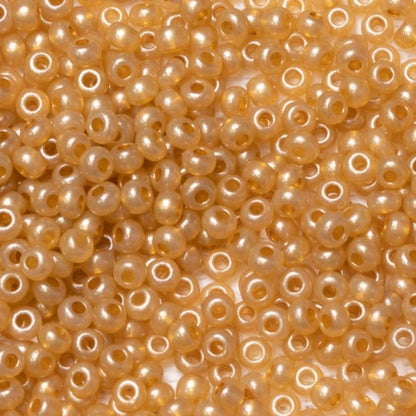 Perles de Rocaille en verre tchèque Preciosa 10/0 17784, 2,3 mm. Orange métallique albâtre - teinté terre.