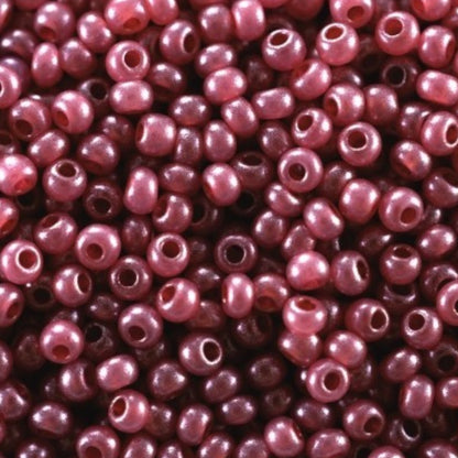 10/0 17798 Preciosa Čekiško stiklo karoliukai rokajaus 2,3 mm. Rožinė metalinė alabastro – Terra dažyta.