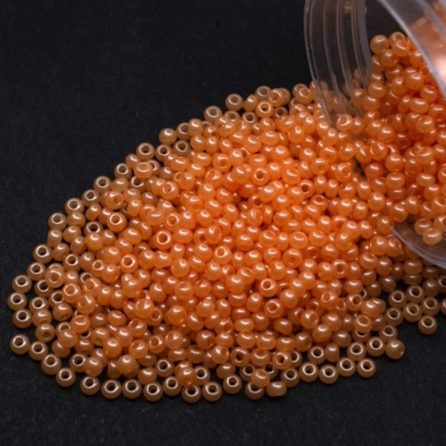 17992 Czech seed beads PRECIOSA round 10/0 orange. Alabaster - Terra Pearl.