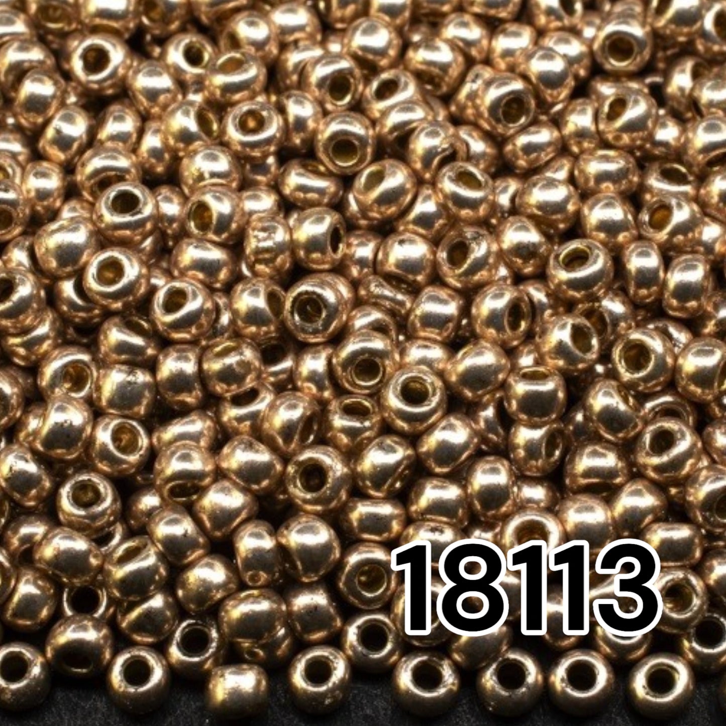 18113 Tschechische Rocailles PRECIOSA rund 10/0 Goldmetallic. Metallisch - Solgel.