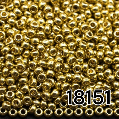 10/0 18151 Preciosa Seed Beads - Gold Metallic. Metallic - Solgel.