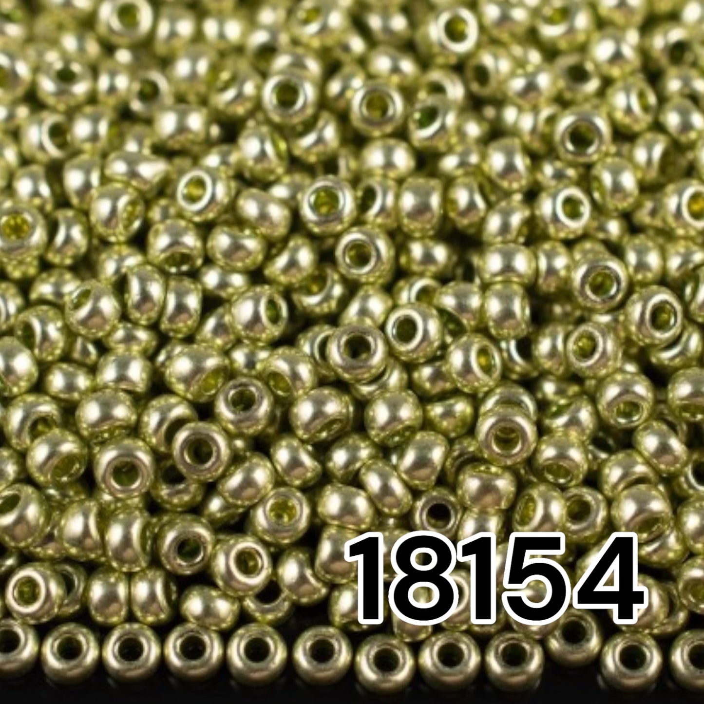 18154 Tschechische Rocailles PRECIOSA rund 10/0 Olivmetallic. Metallisch - Solgel.