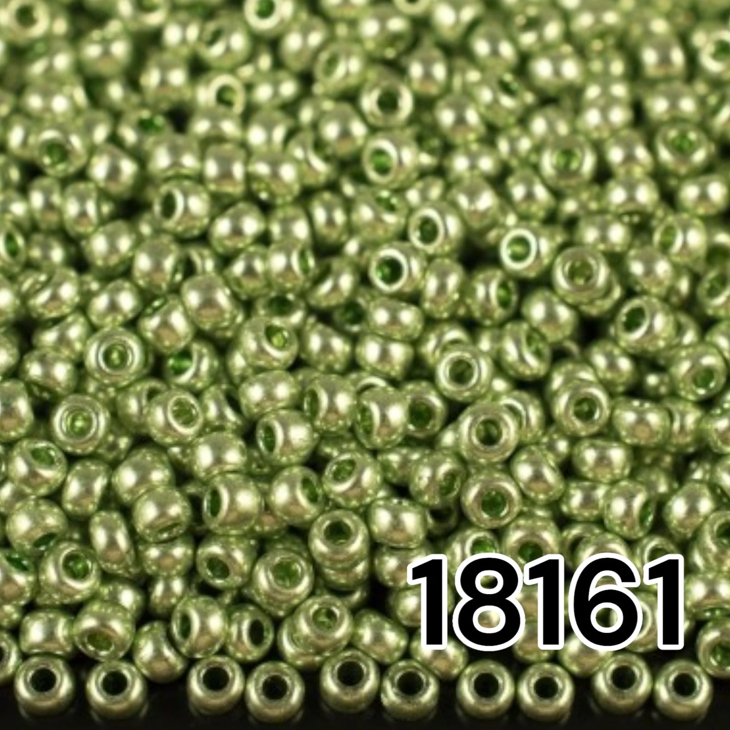 18161 Czech seed beads PRECIOSA round 10/0 Green metallic. Metallic - Solgel.