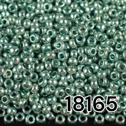10/0 18165 Preciosa Seed Beads - Turquoise Metallic. Metallic - Solgel.
