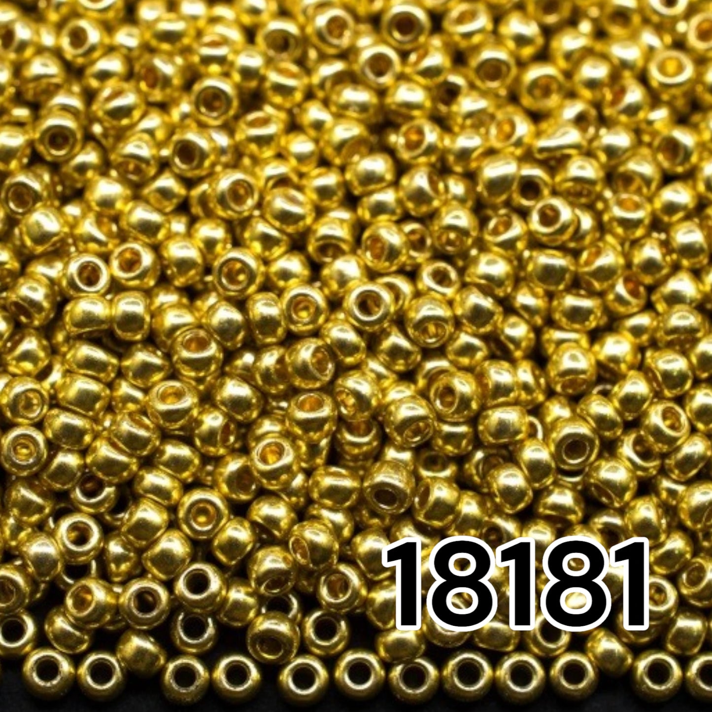 18181 Tschechische Rocailles PRECIOSA rund 10/0 Goldmetallic. Metallisch - Solgel.