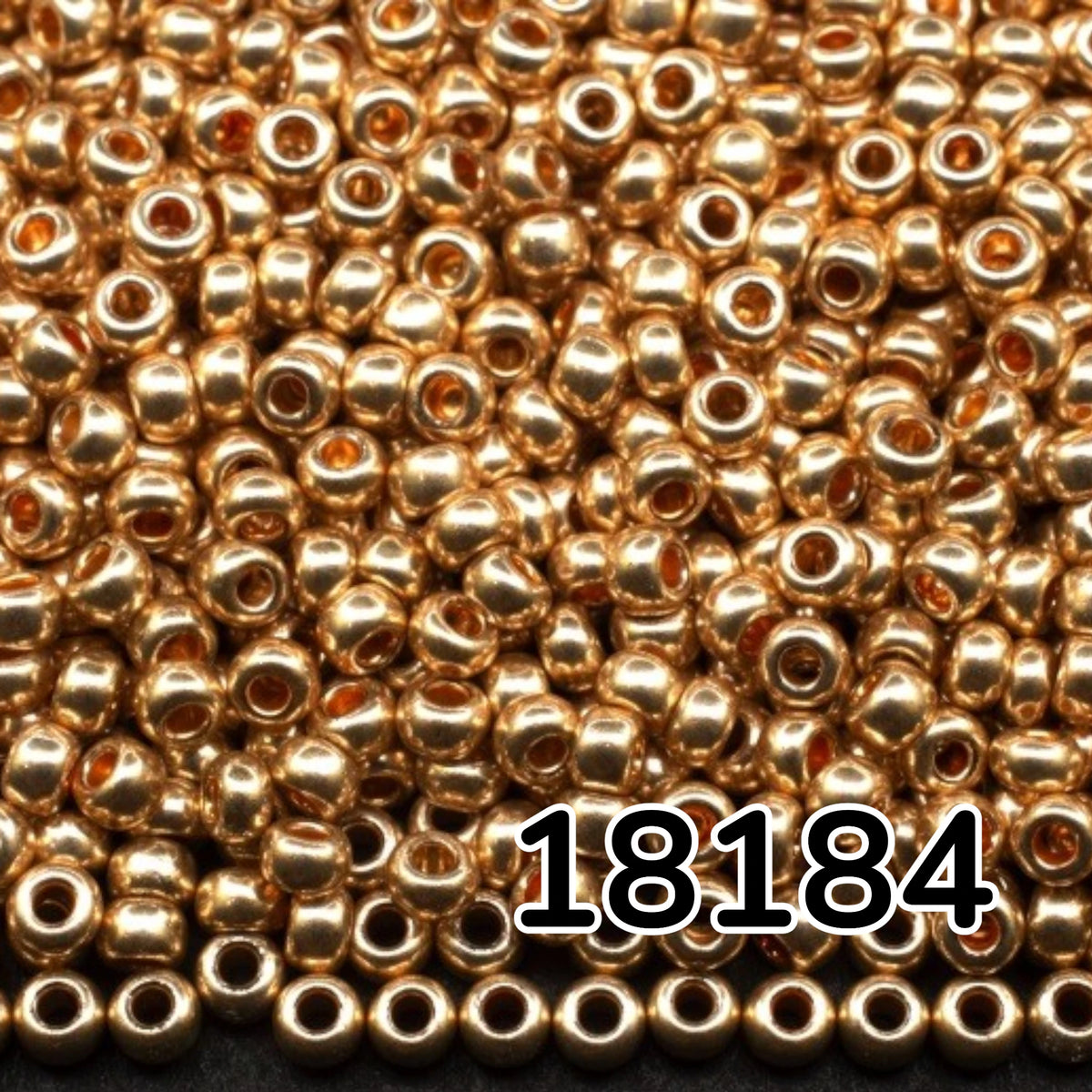 10/0 18184 Preciosa Perles de Rocaille en verre tchèque 2.3mm. Doré métallisé - Solgel.