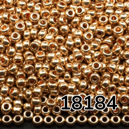 10/0 18184 Preciosa Perles de Rocaille en verre tchèque 2.3mm. Doré métallisé - Solgel.