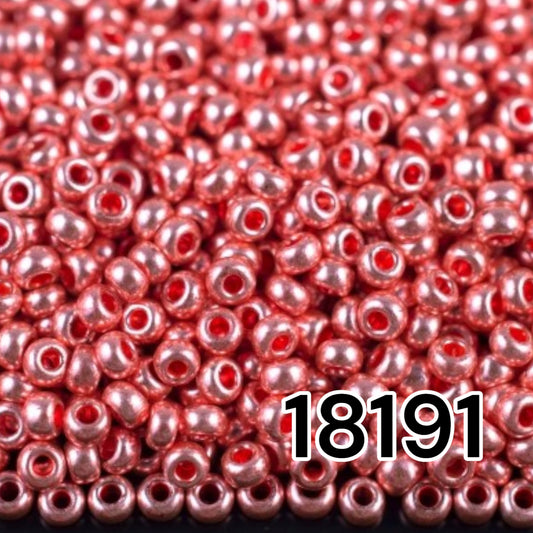 18191 Tschechische Rocailles PRECIOSA rund 10/0 Rosa metallic. Metallisch - Solgel.