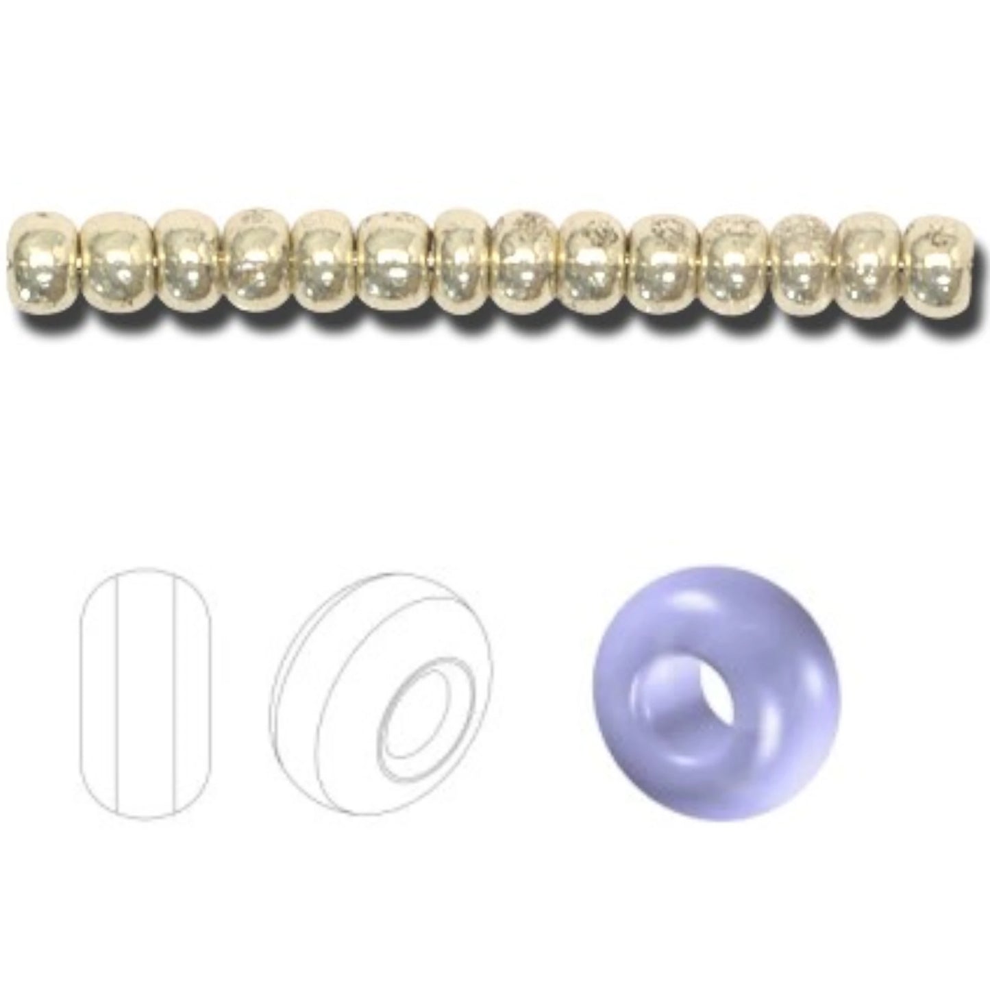 6/0 18303 Preciosa tjekkiske glas Perler Rocailles 4.1mm. Sølv - Metallic.