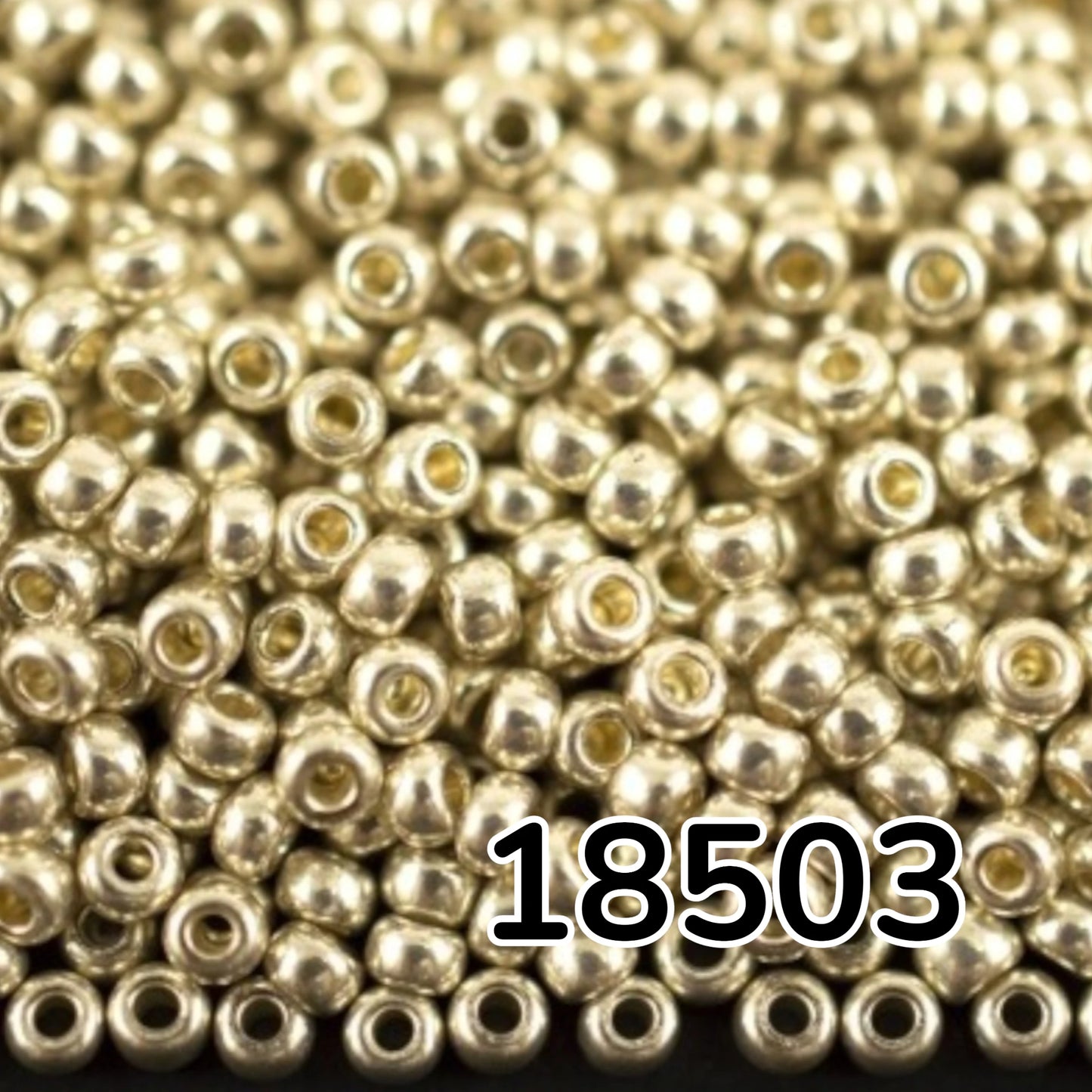 10/0 18503 Perles en verre tchèque Preciosa de Rocaille 2,3 mm. Métallique argenté - Teint terre.