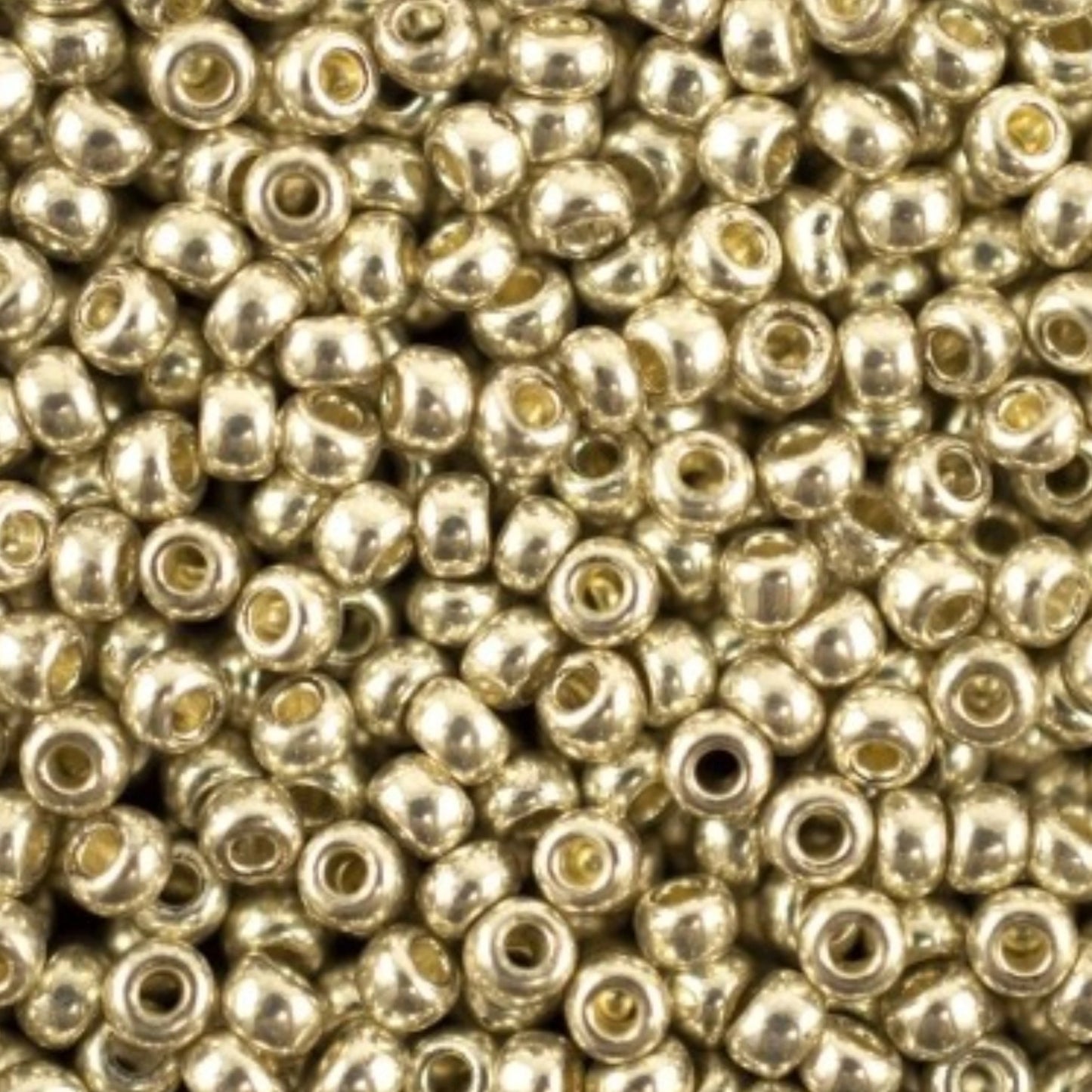 10/0 18503 Perles en verre tchèque Preciosa de Rocaille 2,3 mm. Métallique argenté - Teint terre.