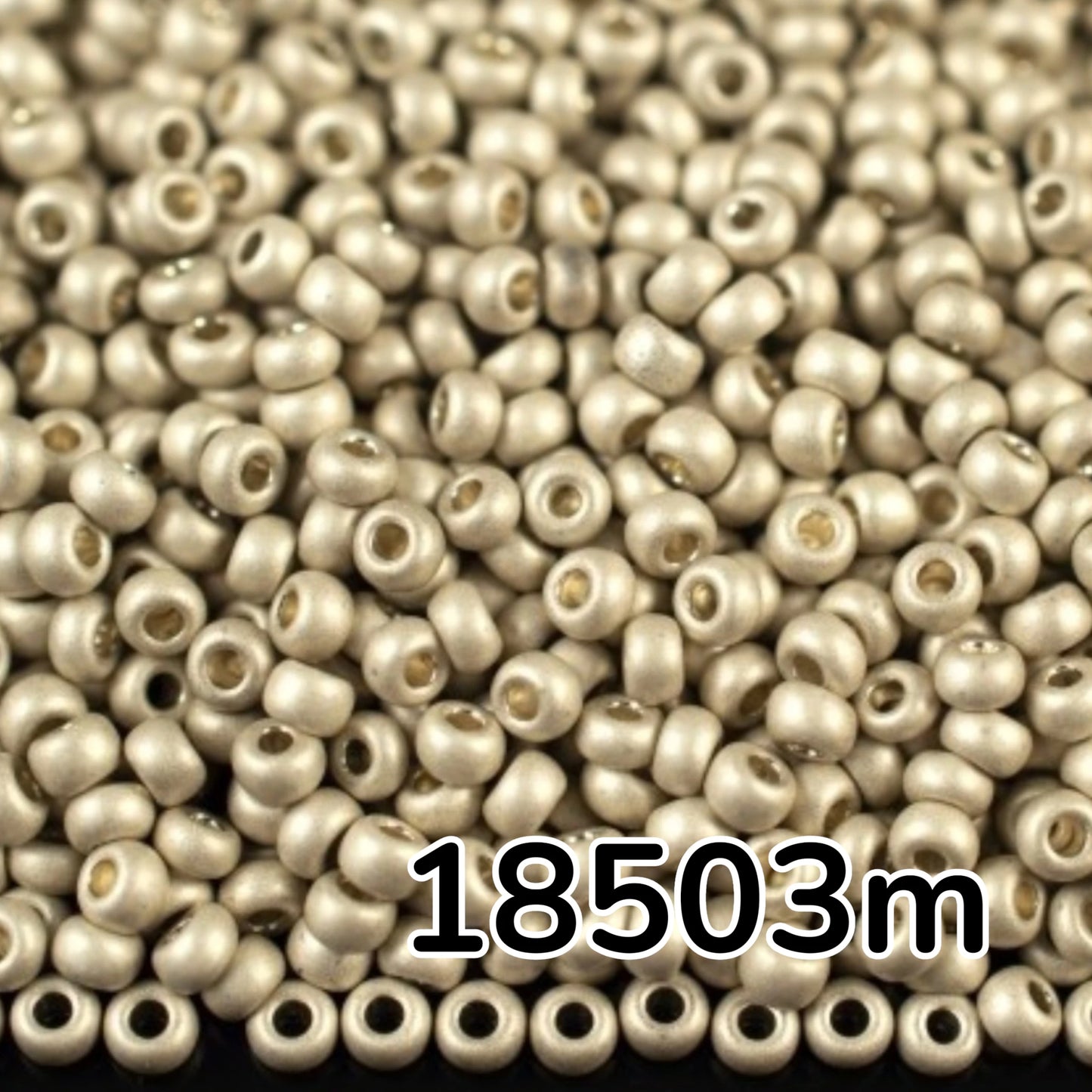 10/0 18503 matte Preciosa Czech Glass Seed Beads Rocailles 2.3mm. Silver Metallic - Terra Dyed.