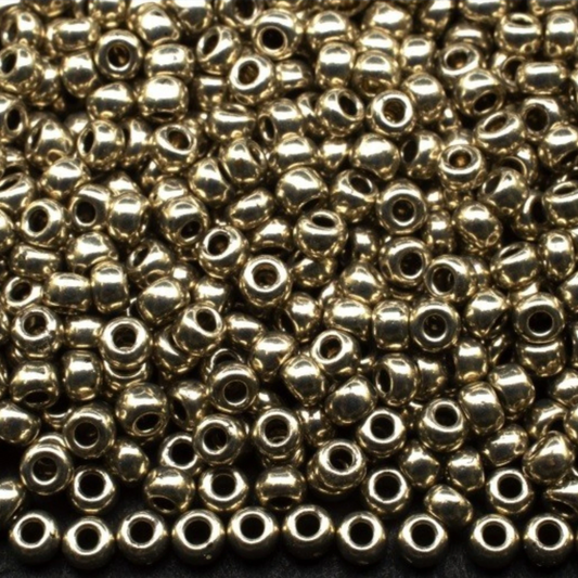 10/0 18542 Preciosa Τσέχικες Γυάλινες Χάντρες Ροκάιλ 2,3mm. Γκρι Μεταλλικό - Βαμμένο Terra.