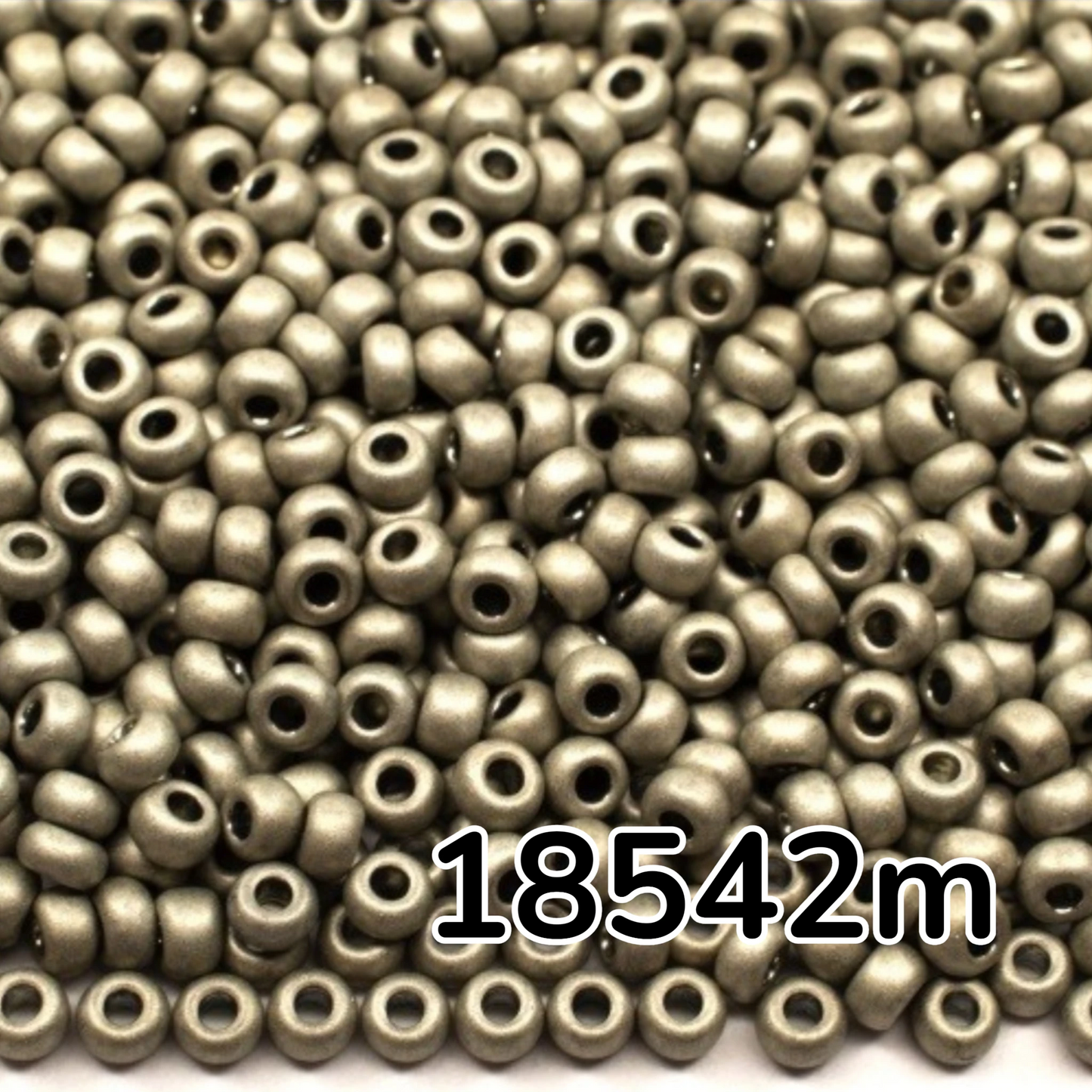 Perles de Rocaille en verre tchèque Preciosa 10/0 18542 mat, 2,3 mm. Gris métallique - Teint Terre.