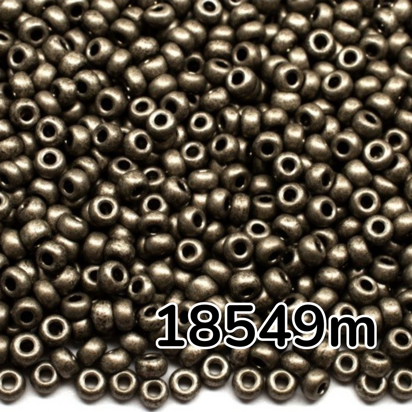 10/0 18549 matte Preciosa böhmische Glasperlen Rocailles 2,3 mm. Grau Metallic - Terra gefärbt.