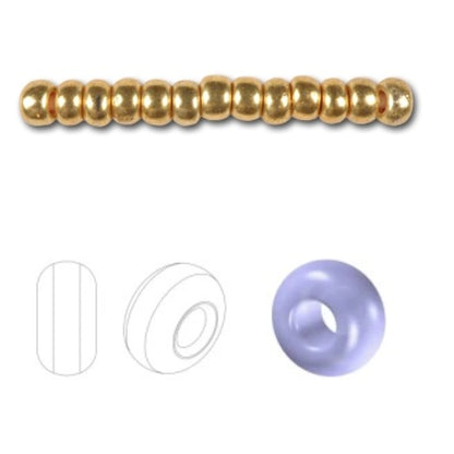 6/0 18581 Preciosa чешко стъкло Малки Мъниста Рокайли 4.1mm. Оранжево Златист Металик.